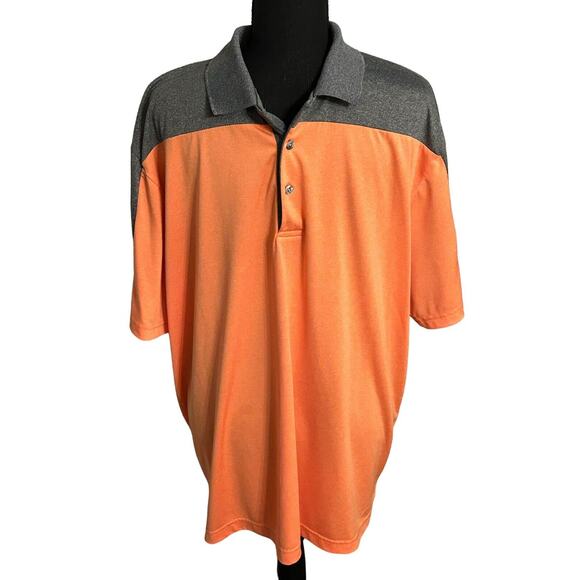 PGA Tour Men's‎ Shirt Golf Polo Short Sleeve Peach and Gray Size XL - Picture 1 of 6